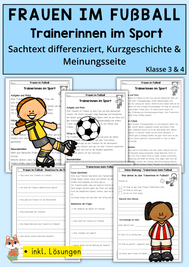 Trainerinnen im Sport Leseverständnis Material
