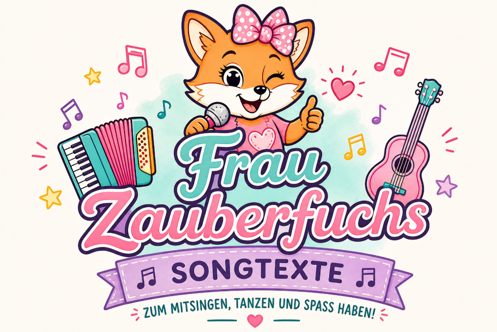 Lyrics, Songtexte der Volks Rock'n'Roll Kinderlieder von Frau Zauberfuchs